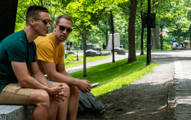 brothers talking