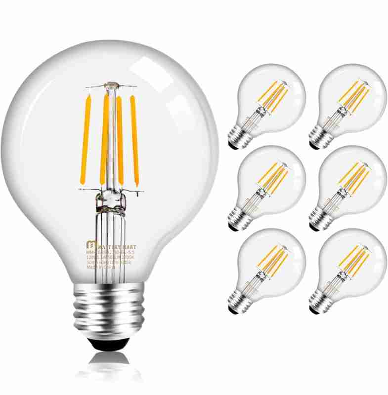 Holiday gifts for your favourite ADHD-brains 17 A group of six LED filament light bulbs with a clear glass design makes an illuminating ADHD gift. The main bulb is shown close-up on the left, while five others are arranged in a cluster on the right, creating a calming and organized atmosphere.